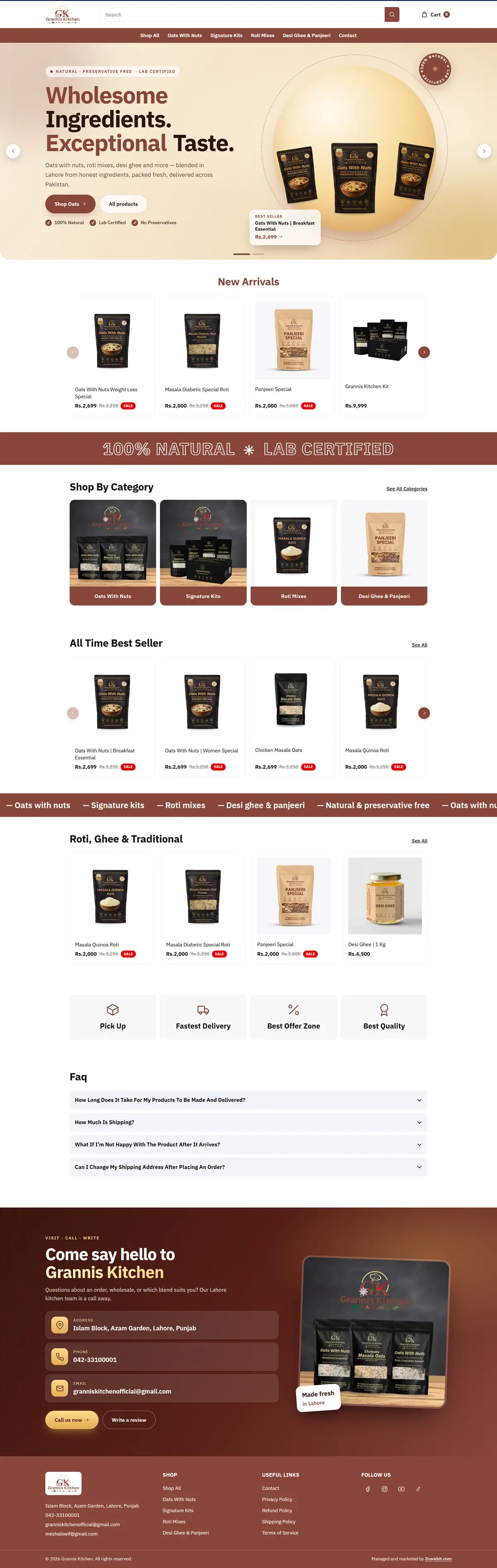 Granni's Kitchen website design